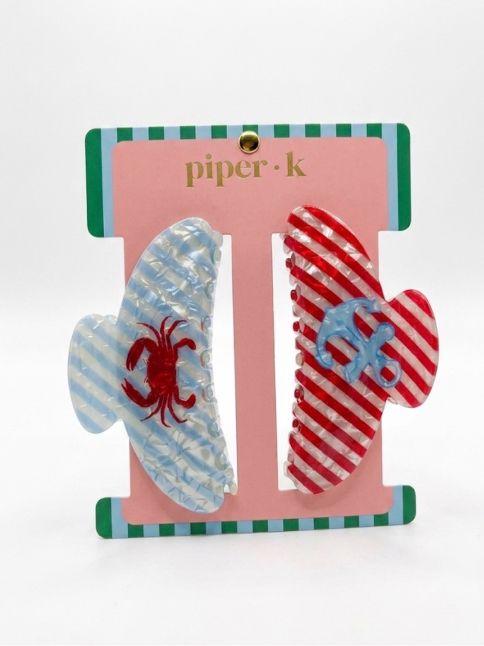 NWT 🦀⚓️ Piper K Anchor & Crab Hair Claw Clip Set of 2